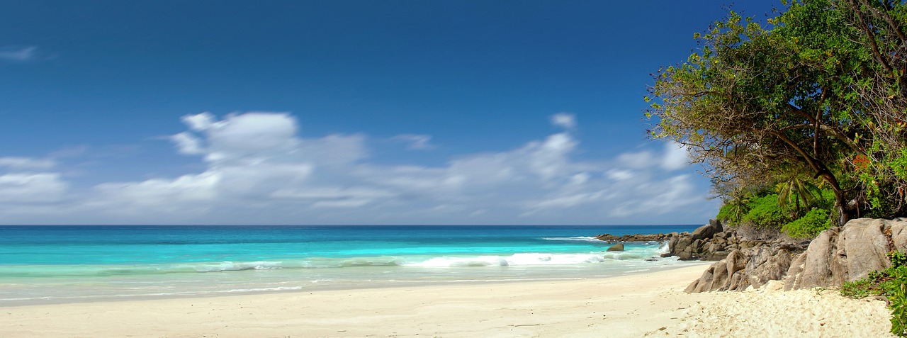 1 Woche Seychellen - seychellen, strand, panorama, meer, ozean, seestück, ufer, küste, küstenlinie, f